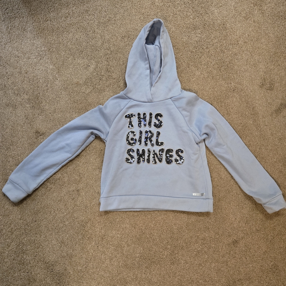 Kids Light Blue Hoodie - 'This Girl Shines'